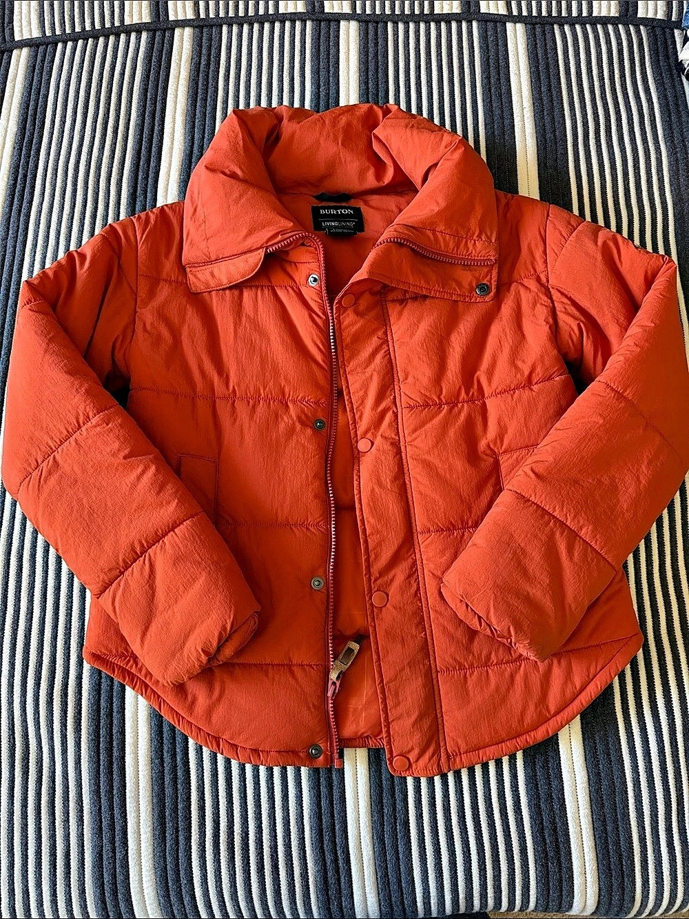 Burton Living Lining Orange Puffer Jacket Like New